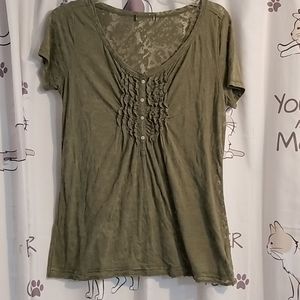 Green burnout tee- medium/tall